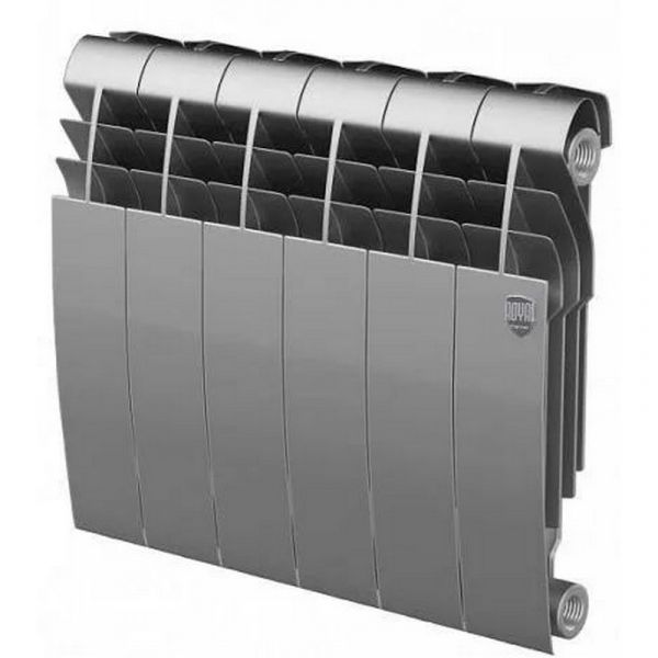 Биметаллический радиатор Royal Thermo BiLiner 350 Silver Satin 6 секций черный